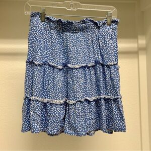 Wild Fable - Blue Paisley Tiered Skirt - Small